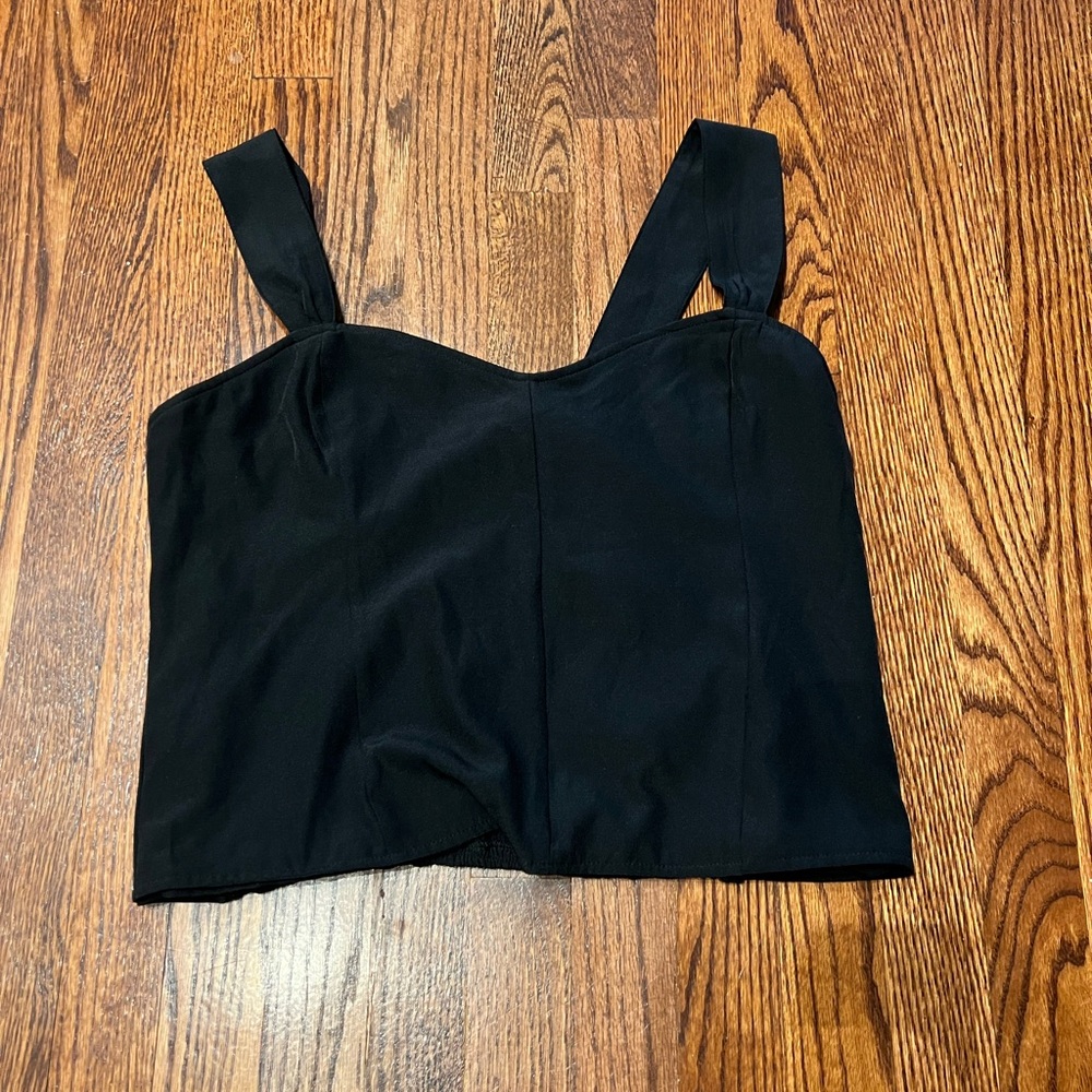 Abercrombie & Fitch Black Square-Neck Crop Top